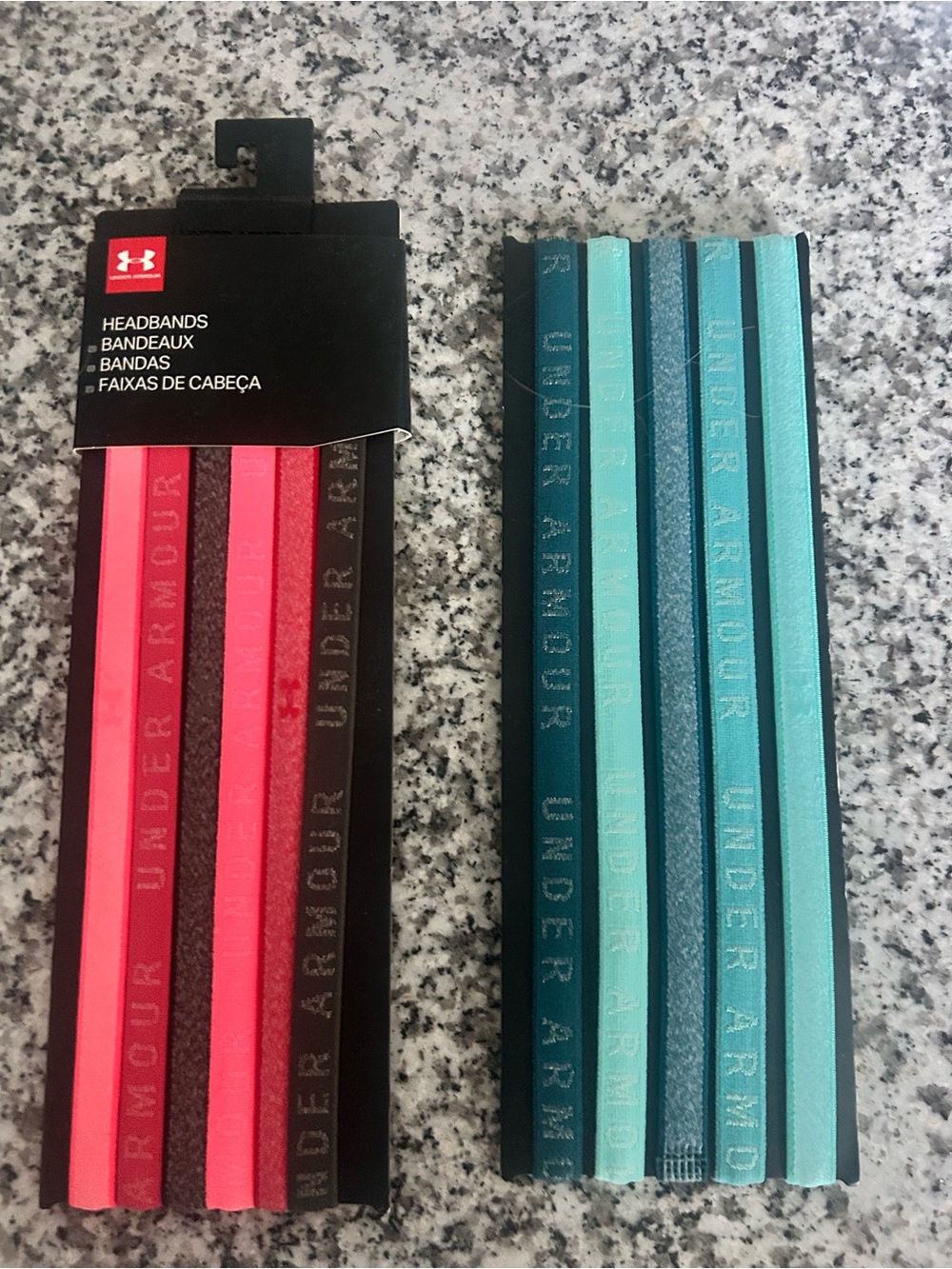 Under Armour Women's Elastic Headband Set - Bright Pink & Teal